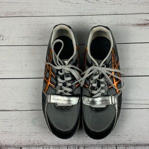 ASICS “TURBO JUMP” black & silver track shoes sz 9 1/2